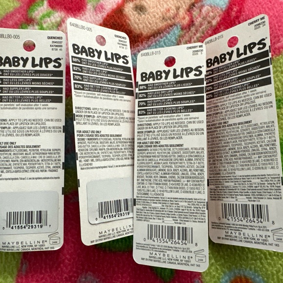 Maybelline Baby Lips Moisturizing Lip Balm Cherry Me & Quenched (4 total) - Picture 2 of 2